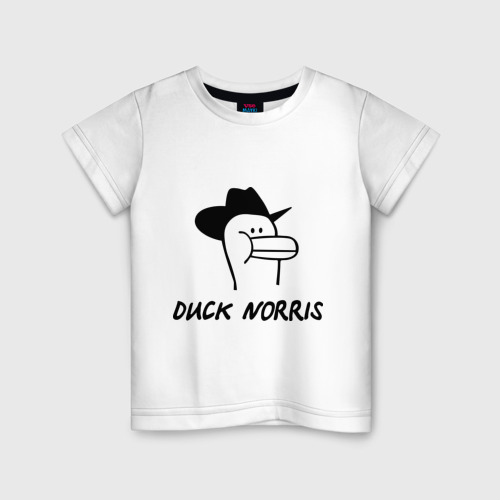 Детская футболка хлопок Duck Norris, цвет белый