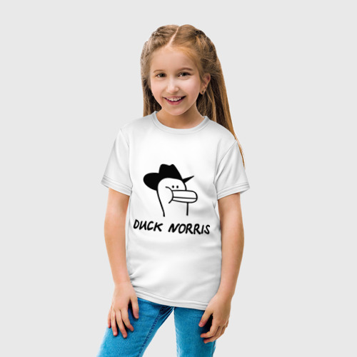 Детская футболка хлопок Duck Norris, цвет белый - фото 5