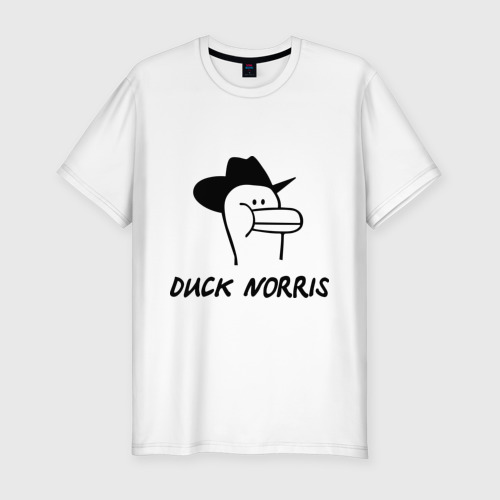 Мужская футболка хлопок Slim Duck Norris, цвет белый