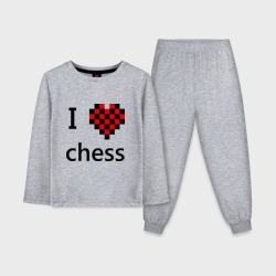 Детская пижама с лонгсливом хлопок I love chess