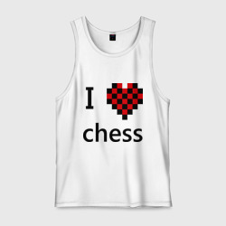 Мужская майка хлопок I love chess