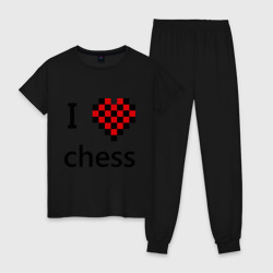 Женская пижама хлопок I love chess