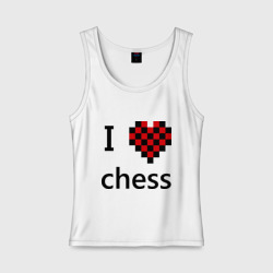 Женская майка хлопок I love chess