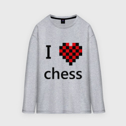 Женский лонгслив oversize хлопок I love chess