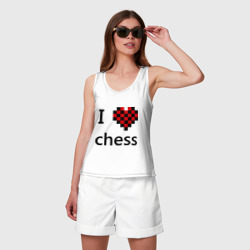 Женская майка хлопок I love chess - фото 2