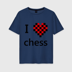 Женская футболка хлопок Oversize I love chess