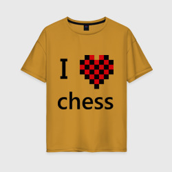 Женская футболка хлопок Oversize I love chess