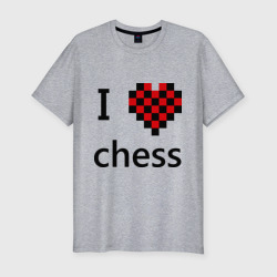 Мужская футболка хлопок Slim I love chess