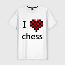 Мужская футболка хлопок Slim I love chess