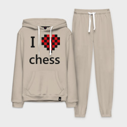 Мужской костюм хлопок с толстовкой I love chess