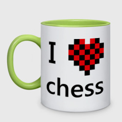 Кружка двухцветная I love chess