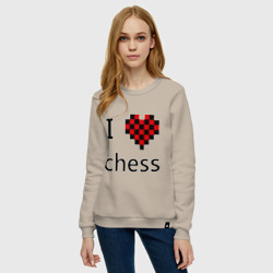 Женский свитшот хлопок I love chess - фото 2