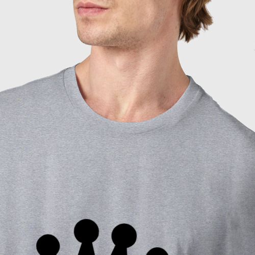 Мужская футболка хлопок Король шахмат, цвет меланж - фото 6