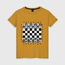 Женская футболка хлопок Шахматная достка