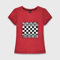Женская футболка хлопок Slim Шахматная достка