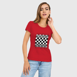 Женская футболка хлопок Slim Шахматная достка - фото 2