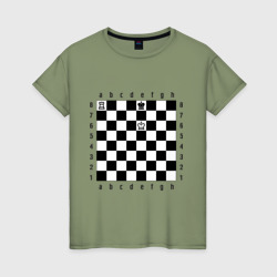 Женская футболка хлопок Комбинация шах и мат