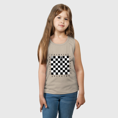 Детская майка хлопок Комбинация шах и мат, цвет миндальный - фото 3