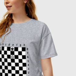 Женская футболка хлопок Oversize Комбинация шах и мат - фото 2