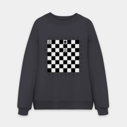 Мужской свитшот oversize без начеса хлопок Комбинация шах и мат
