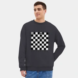 Мужской свитшот oversize без начеса хлопок Комбинация шах и мат - фото 2