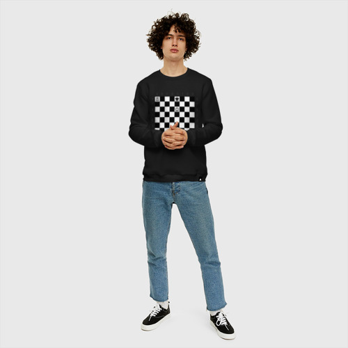 Мужской свитшот хлопок Комбинация шах и мат, цвет черный - фото 5