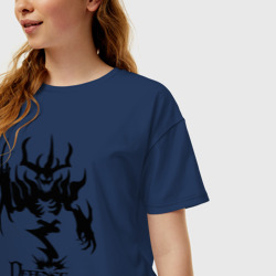 Женская футболка хлопок Oversize Nevermore fuck - фото 2