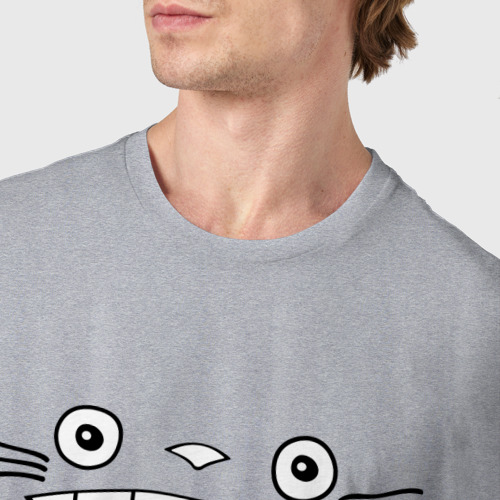 Мужская футболка хлопок с принтом Totoro face, фото #4