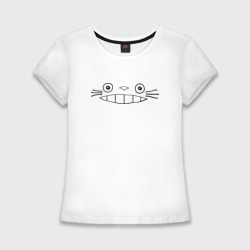 Женская футболка хлопок Slim Totoro face