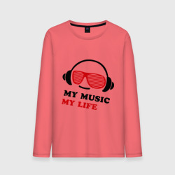 Мужской лонгслив хлопок My music my life