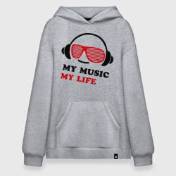 Худи SuperOversize хлопок My music my life