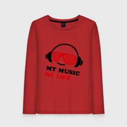 Женский лонгслив хлопок My music my life