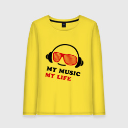 Женский лонгслив хлопок My music my life