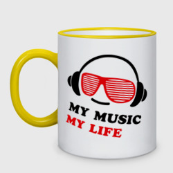 Кружка двухцветная My music my life