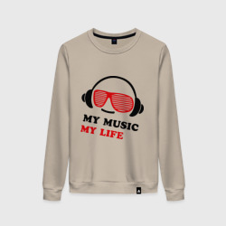 Женский свитшот хлопок My music my life