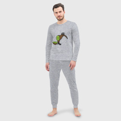 Мужская пижама с лонгсливом хлопок Птичка Киви - фото 2