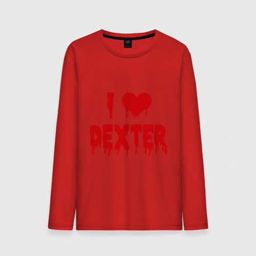 Мужской лонгслив хлопок I love Dexter, цвет красный