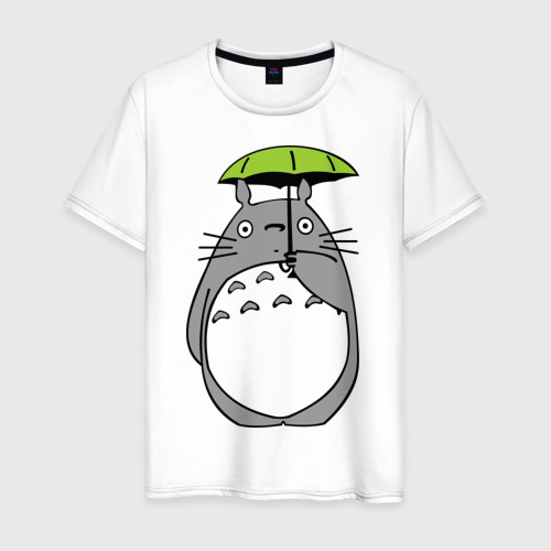 Мужская футболка хлопок Totoro с зонтом