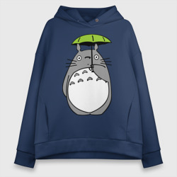 Женское худи Oversize хлопок Totoro с зонтом