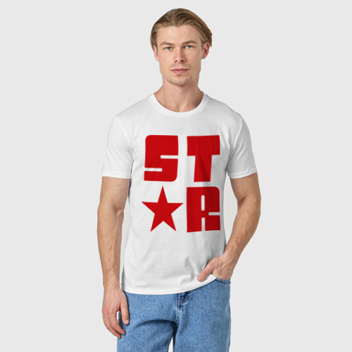 Мужская футболка хлопок Star, цвет белый - фото 3