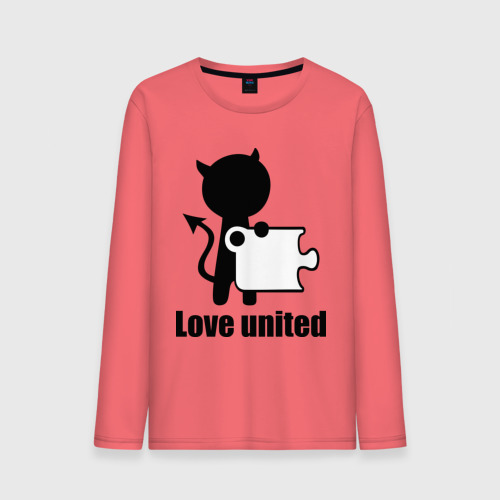 Мужской лонгслив хлопок Love united мужская, цвет коралловый