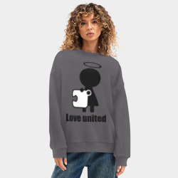 Женский свитшот oversize без начеса хлопок Love united женская - фото 2