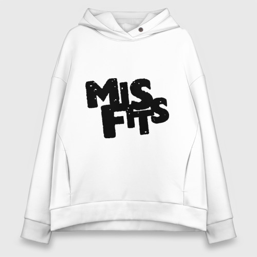 Женское худи Oversize хлопок Misfits лого, цвет белый