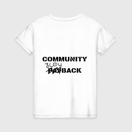 Женская футболка хлопок Community blowback, цвет белый - фото 2