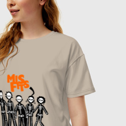 Женская футболка хлопок Oversize Misfits - скелеты - фото 2