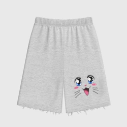 Женские шорты oversize футер хлопок Японская кошечка