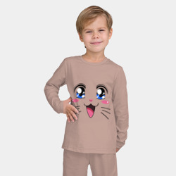 Детская пижама с лонгсливом хлопок Японская кошечка - фото 2