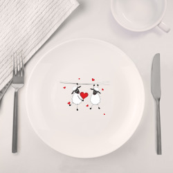 Набор: тарелка + кружка Red heart with sheep - фото 2