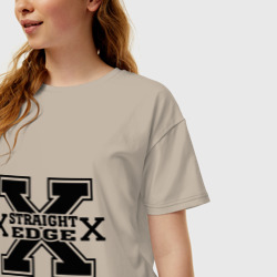 Женская футболка хлопок Oversize Streght edge sXe 2 - фото 2