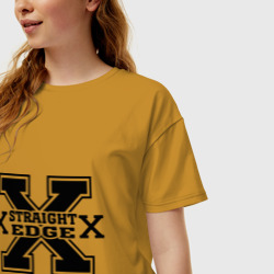 Женская футболка хлопок Oversize Streght edge sXe 2 - фото 2